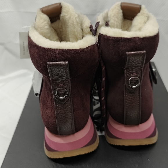 Coach Burgundy Suede Women's Boots - Picture 5 of 10